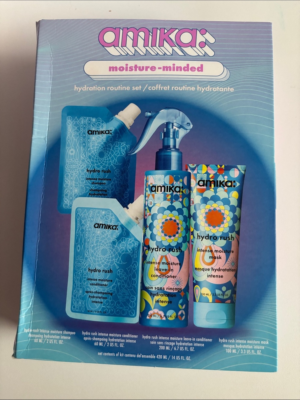 amika Hydro Rush Kids Hydration Hair Set - Blue, Teal, Orange